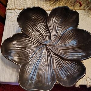 (SOLD)COPY - Large Arhaus Plate Black Magnolia plate/Bowl